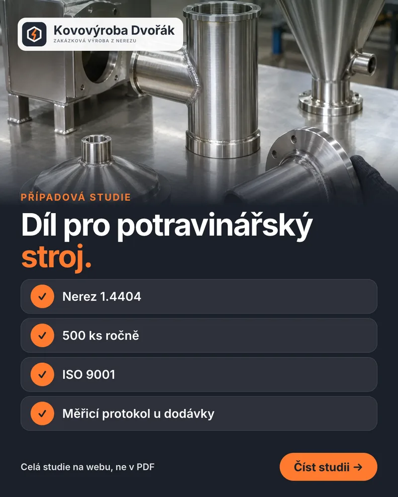 Kovovýroba Dvořák: případová studie dílu z nerezu