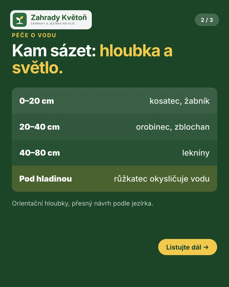 Karusel 2/3: Kam sázet, hloubka a světlo