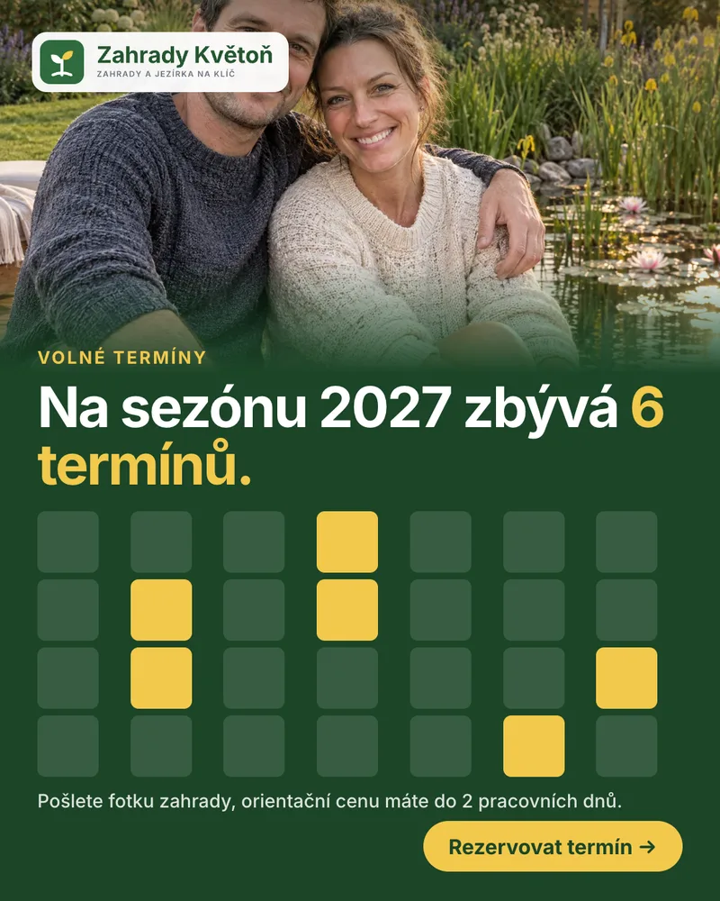 Reklama Zahrady Květoň: na sezónu 2027 zbývá 6 termínů